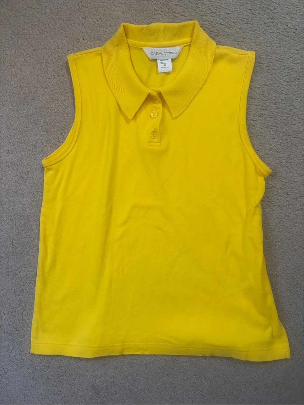 Casual Corner Women’s Yellow Sleeveless Polo Top